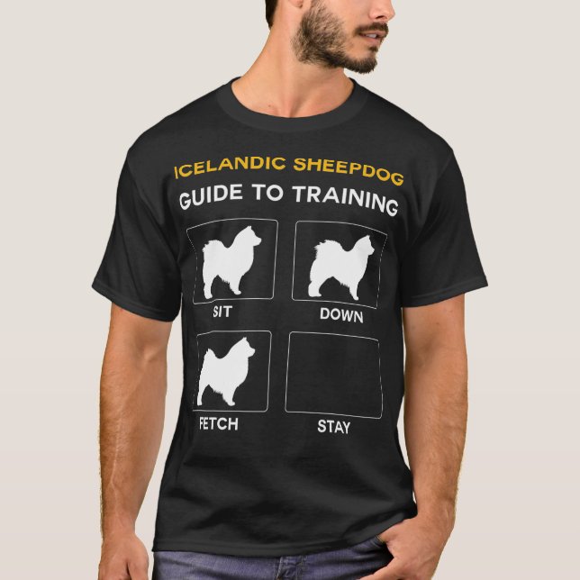 T-shirt Guide islandais De Chien À Cheveux Pour L'Entraîne (Devant)