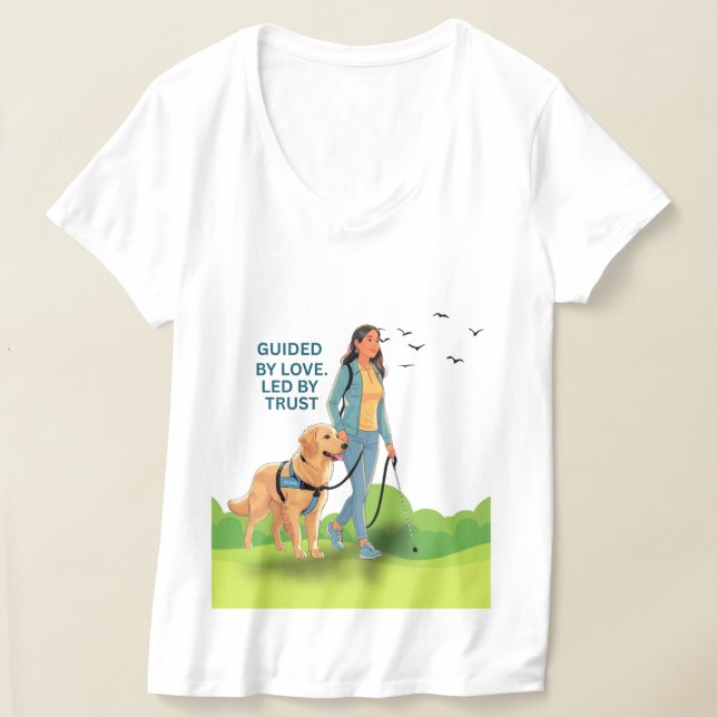 T-shirt Guidée par Love - Guide Chien Conception de suppor (Poser)