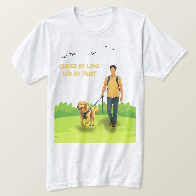 T-shirt Guidée par Love - Guide Chien Conception de suppor (Design devant)