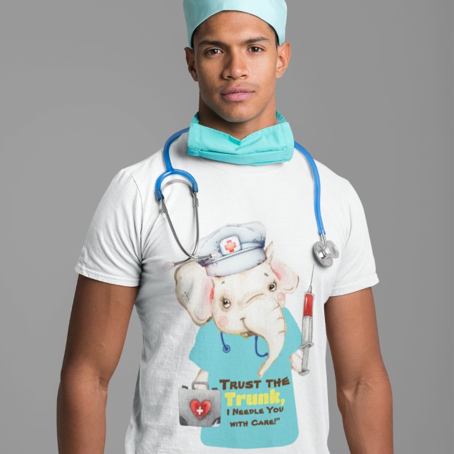 T-shirt Guillemet animal drôle personnalisé|infirmière cad (Créateur téléchargé)