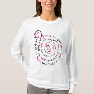 T-shirt Guillemet de fille Bon goût en musique mauvais goû