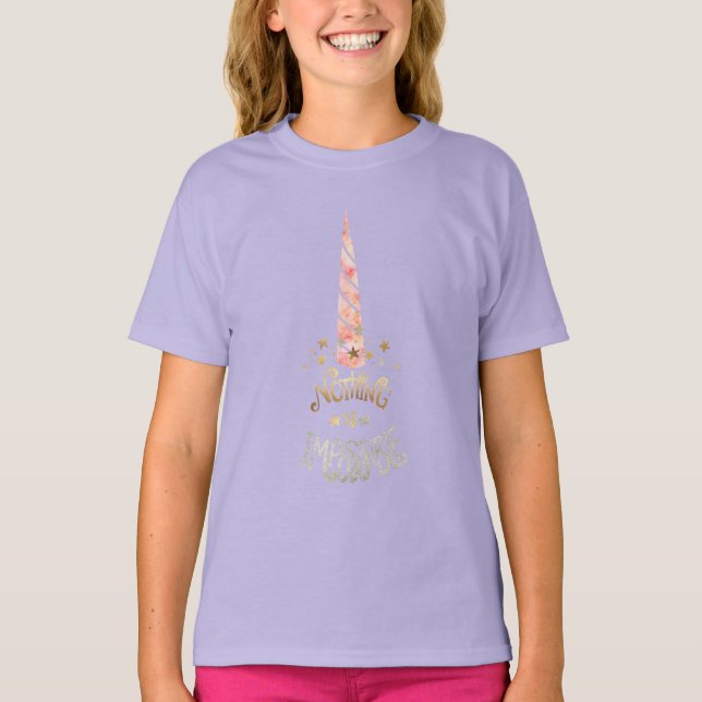 T-shirt Guillemet inspirant de Unicorne rose (Devant)