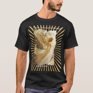 T-shirt Guillemets Inspiration, or, blanc, noir