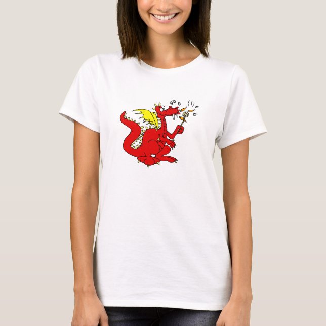 T-shirt Guimauve grillant le dragon (Devant)