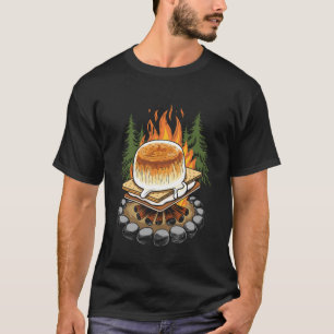 T-shirt Guimauves drôles fuyant du feu de camp