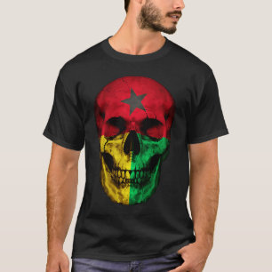 T-shirt Guinea Bissau Flag Skull Bissau Guinean Root Proud