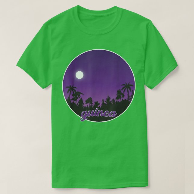 T-shirt guinea By night with Palms  (Design devant)