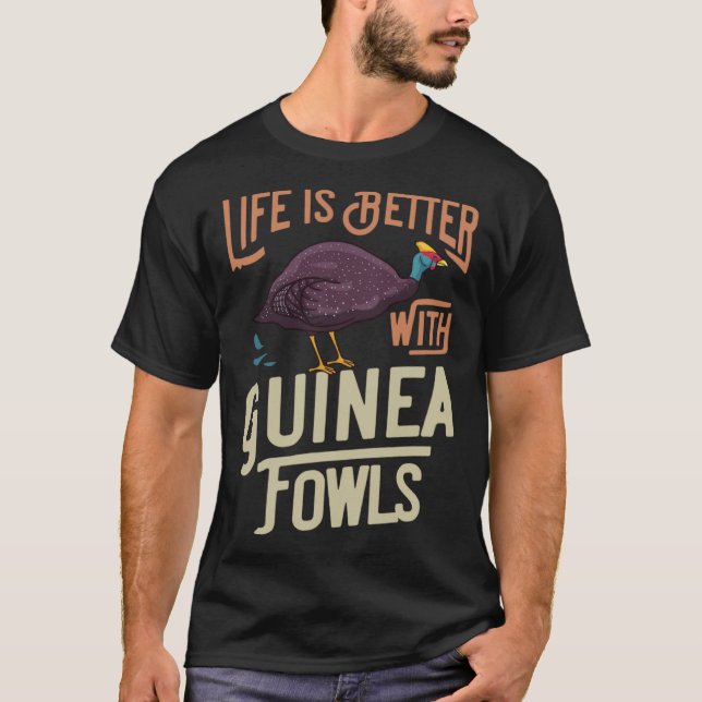 T-shirt Guinea Fowl  Chicken Hen Farmer (Devant)