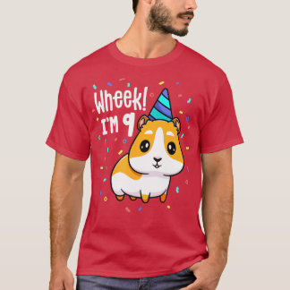 T-shirt Guinea Pig Birthday Party Wheek Kids 9 Year Old 9t
