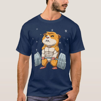 T-shirt Guinea Pig Cavy Weightlifting Fitness Gym Premium