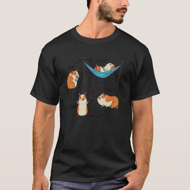 T-shirt Guinea Pig Life Cycle Eat Sleep Wheek Repeat Anima (Devant)