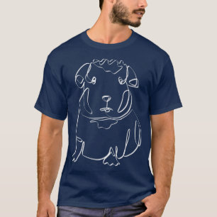 T-shirt GUINEA PIG LINE ART Animaux Adulte Piggie Aimer Ha
