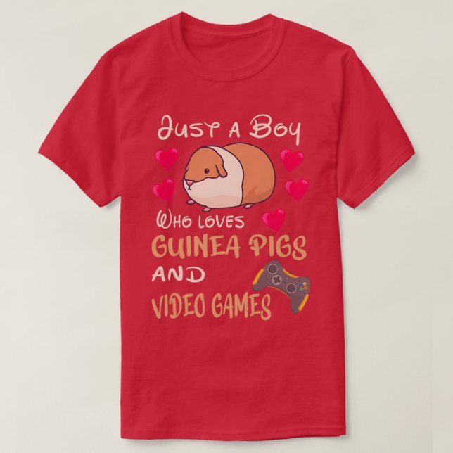 T-shirt GUINEA PIG Love Guinea Pigs and Video Games (2) (Design devant)