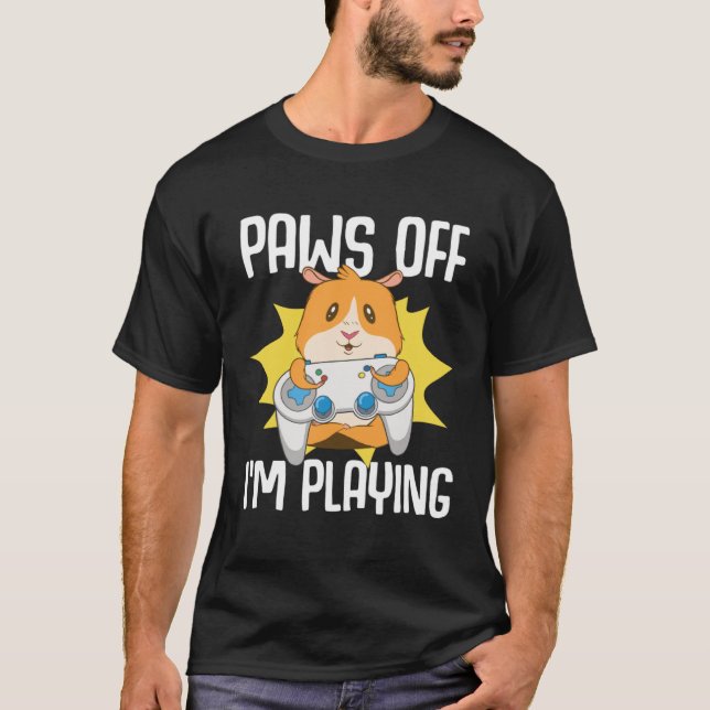 T-shirt Guinea Pig  Paws Off I m Playing (Devant)