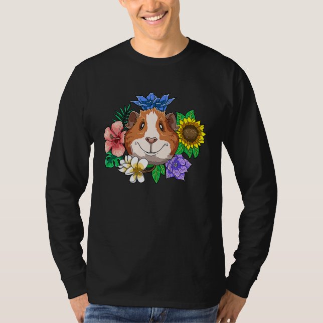 T-shirt Guinea Pig Smile Flowers Laughter for a Guinea pig (Devant)