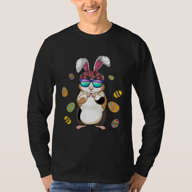 T-shirt Guinea Pig With Cute Bunny Ears Happy Easter Day E (Devant)