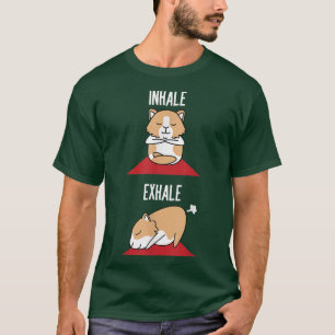 T-shirt Guinea Pig Yoga Fart Funny Inhale Ehale Pet Positi