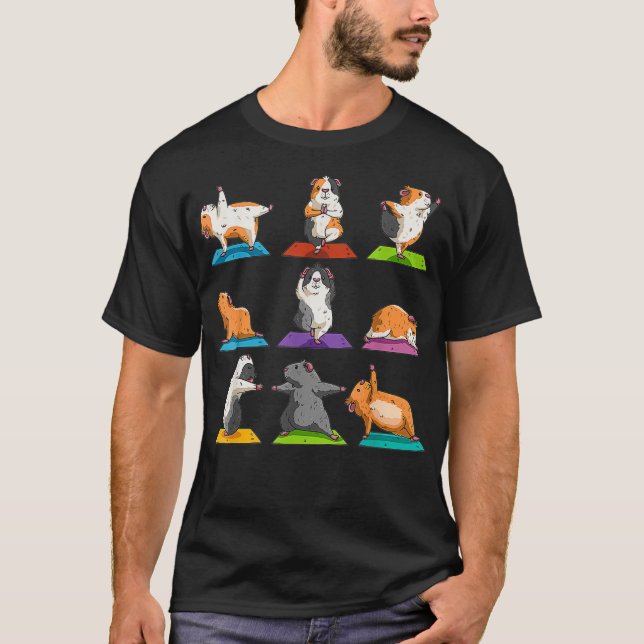 T-shirt Guinea Pig Yoga Position Workout Gift  (Devant)