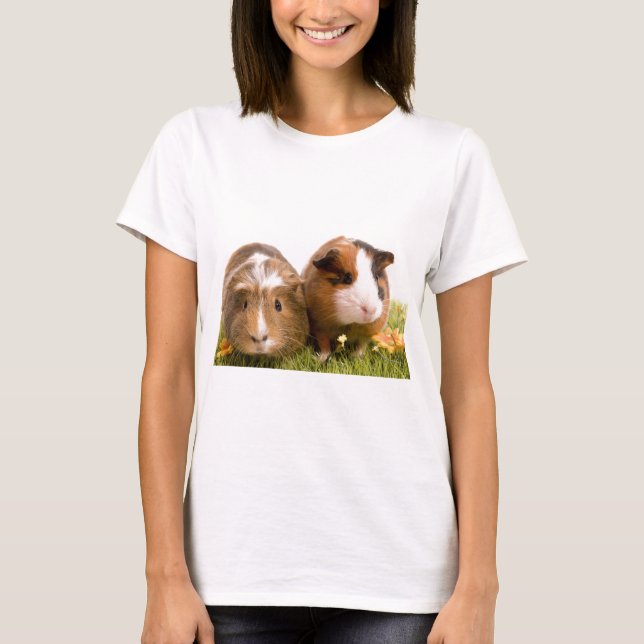 T-shirt guinea pigs on a lawn (Devant)