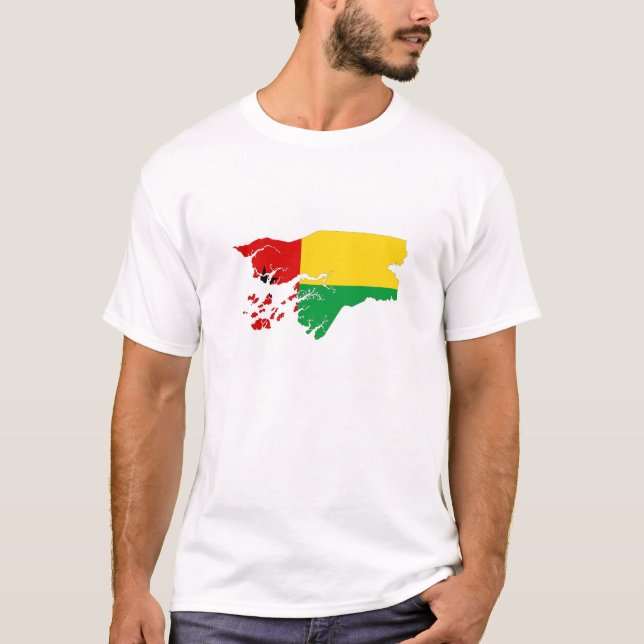 T-shirt guinée bissau drapeau du pays forme silhouette (Devant)