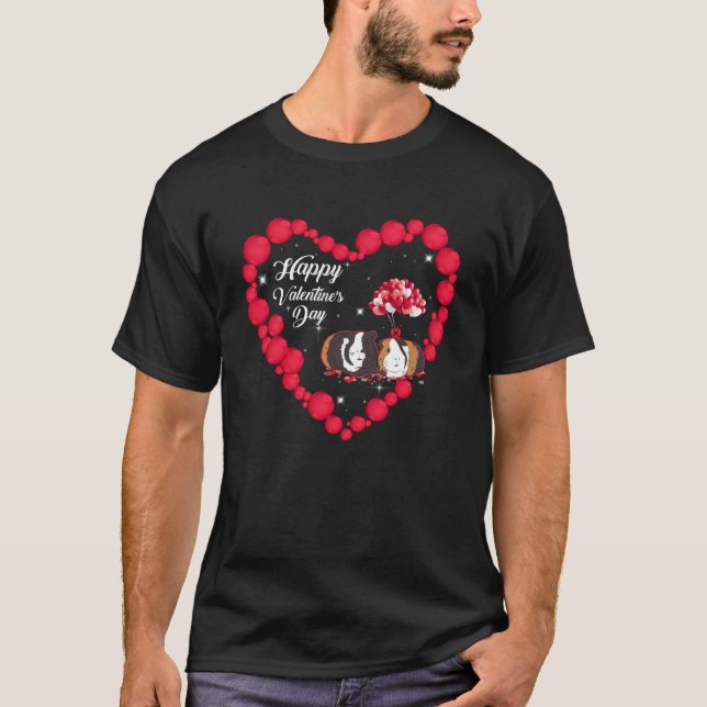 T-shirt Guinée Cochon Heureuse Sainte-Valentin Ballons de  (Devant)