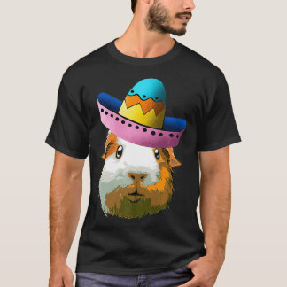 T-shirt Guinée Cochon Mexicain Sombrero Cinco De Mayo