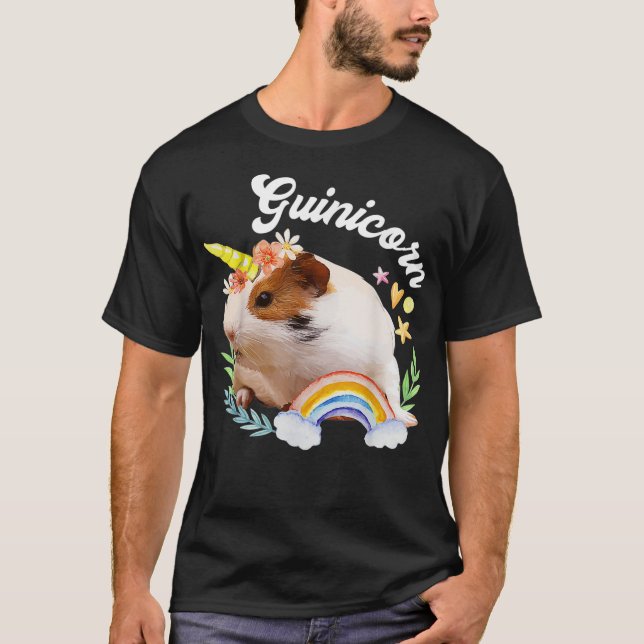 T-shirt Guinée Cochon Unicorn Guinicorn Drôle cadeau Teft (Devant)