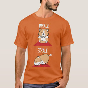 T-shirt Guinée Cochon Yoga Fart Funny Inhale Ehale Poète P