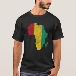 T-shirt Guinée Drapeau Afrique Continent Silhouette Cadeau