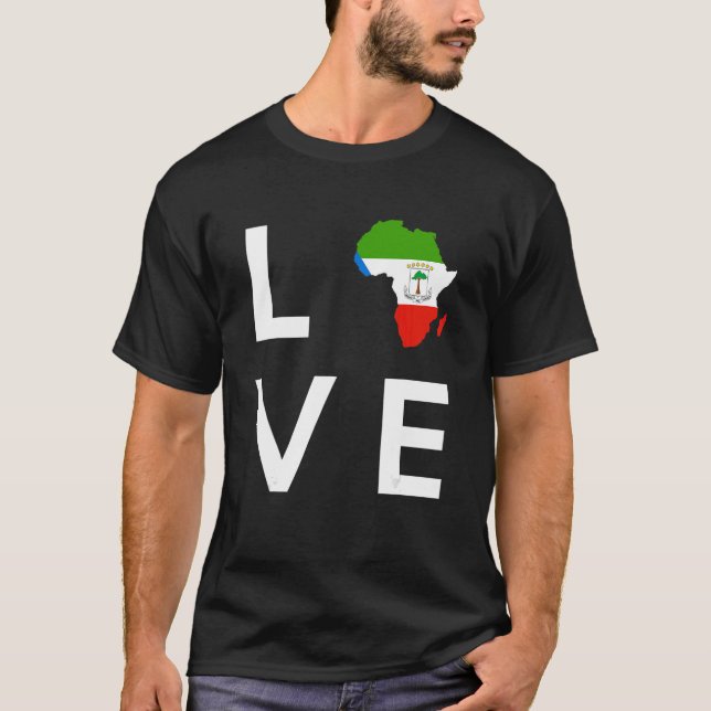 T-shirt Guinée équatoriale Drapeau Aimer Afrique Guin équa (Devant)
