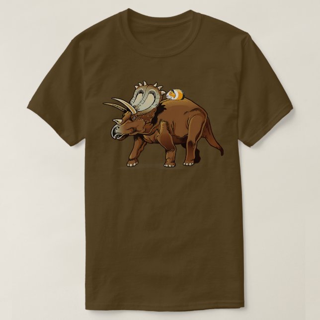 T-shirt Guinée équitation Pig Tricératops Dinosaur Drôle G (Design devant)