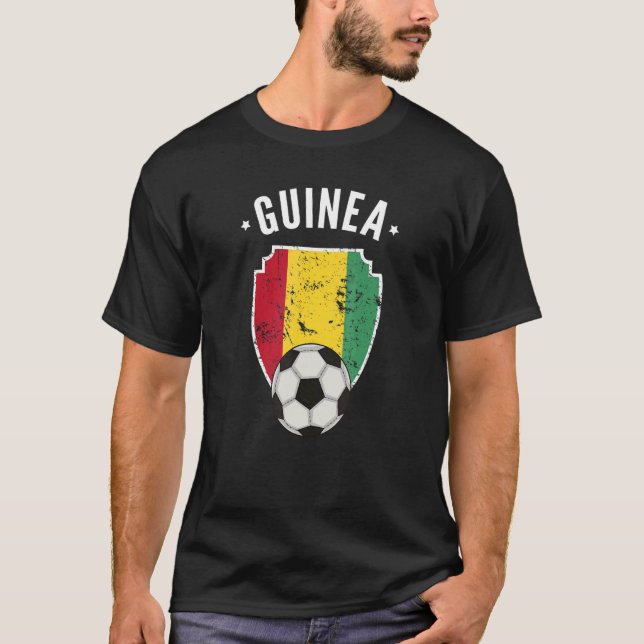 T-shirt Guinée Football Guinée Drapeau Football Guinéen Pr (Devant)
