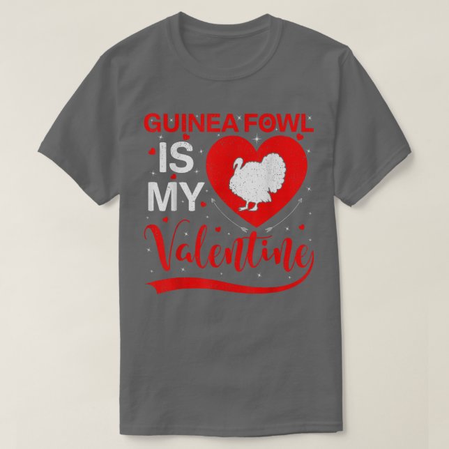 T-shirt Guinée Fowl est mon coeur Valentin Guinée Fowl Val (Design devant)