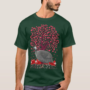 T-shirt Guinée Fowl Oiseau Amusant Guinée Fowl Valentine