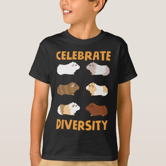 T-shirt Guinée: Le graphisme du cochon célèbre la diversit (Devant)