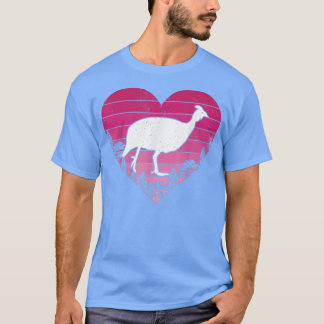 T-shirt Guinée Oiseau Oiseau Vintage Coeur Guinée Fowl V