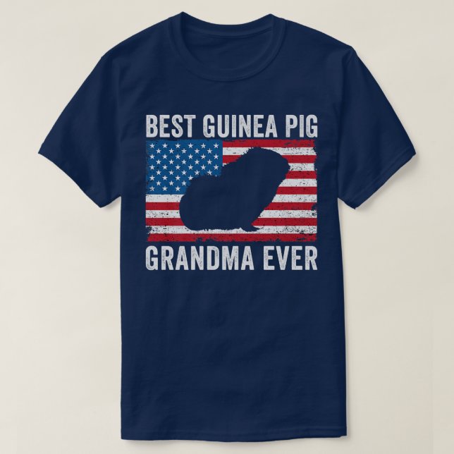T-shirt Guinée Pig Grand-mère Drapeau Américain Drôle Guin (Design devant)