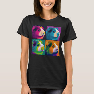 T-shirt Guinée Pig Pop Illustration Animale Colorée Femmes