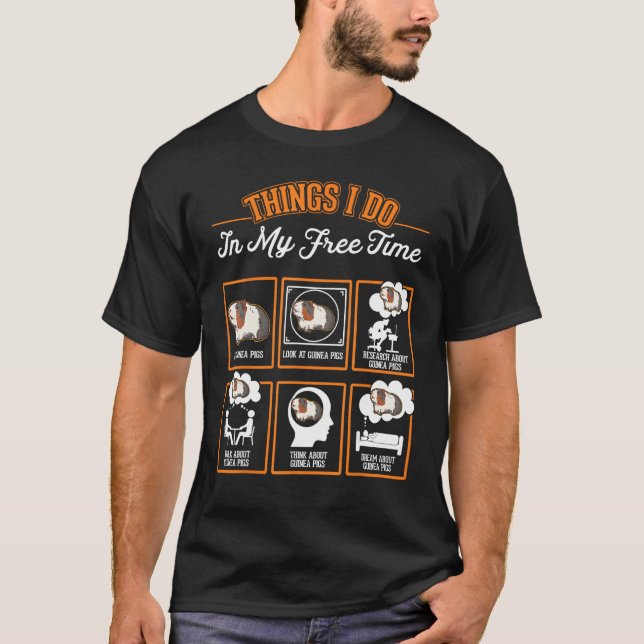 T-shirt Guinée Pig Que Je Fais En Mon Temps Libre (Devant)