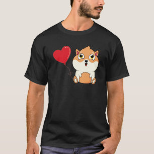 T-shirt Guinéen Cochon Avec Coeur Balloon Valentines Jour