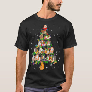 T-shirt Guinéen Cochon Lumières de Noël Décor des arbres N