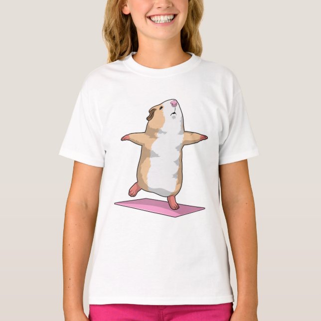T-shirt Guinéen Cochon Yoga Méditation Fitness (Devant)