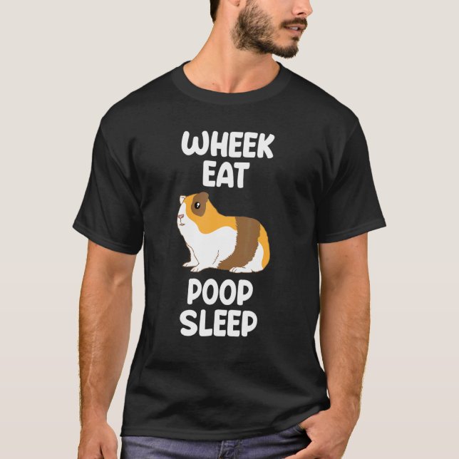 T-shirt Guinéen Vie de porc Roue Mange Poop Sommeil Furie  (Devant)
