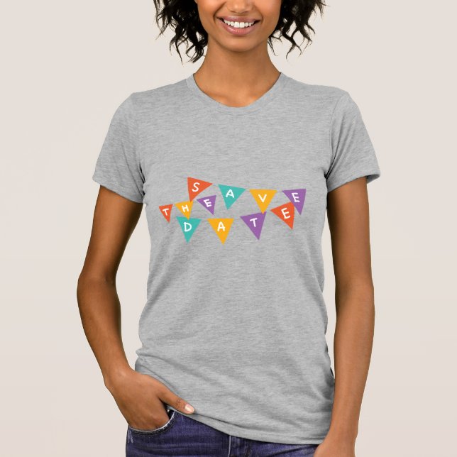T-shirt Guirlande colorée "Joyeux Anniversaire" Graphisme  (Devant)