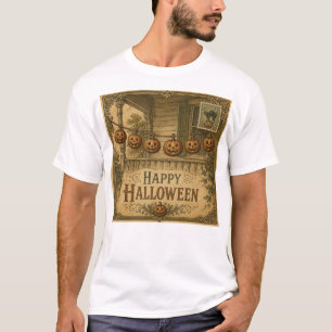 T-shirt Guirlande de citrouilles vintage Joyeux Halloween