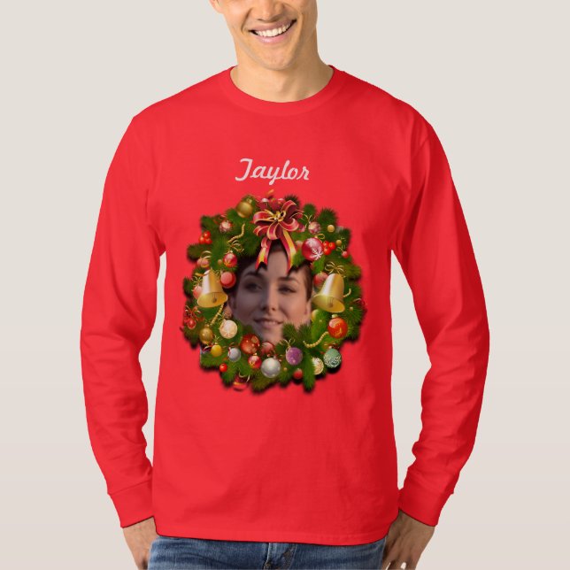 T-shirt Guirlande personnalisable de Noël (Devant)