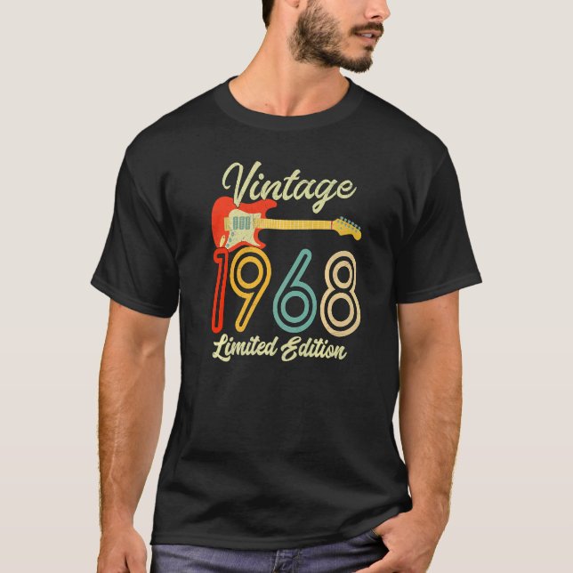 T-shirt Guitar  54 Year Old  Vintage 1968 (Devant)