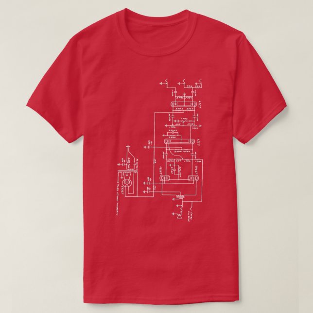 T-shirt Guitar Amp Schematic (Design devant)