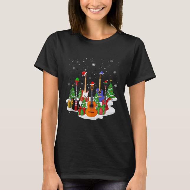 T-shirt Guitar Christmas Decor Musical Guitar Lovers Guita (Devant)