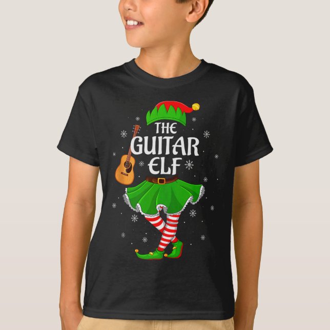 T-shirt Guitar Elf Christmas Family Girls Women Elf Squad  (Devant)